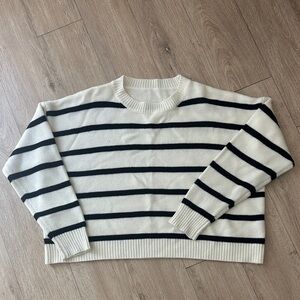Striped Black and Cream Sweater